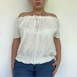 Madewell Smocked Waistband and Drawstring Blouse